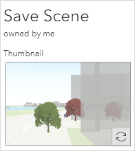 Thumbnail example in the Save Scene window Thumbnail example in the Save Scene window
